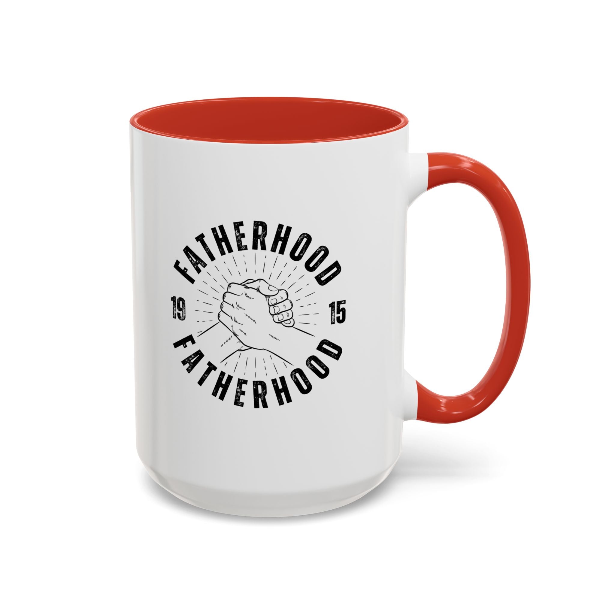Fatherhood Coffee Mug – Vintage Hands Embrace 11/15oz Accent Mug (Best Dad Gift)