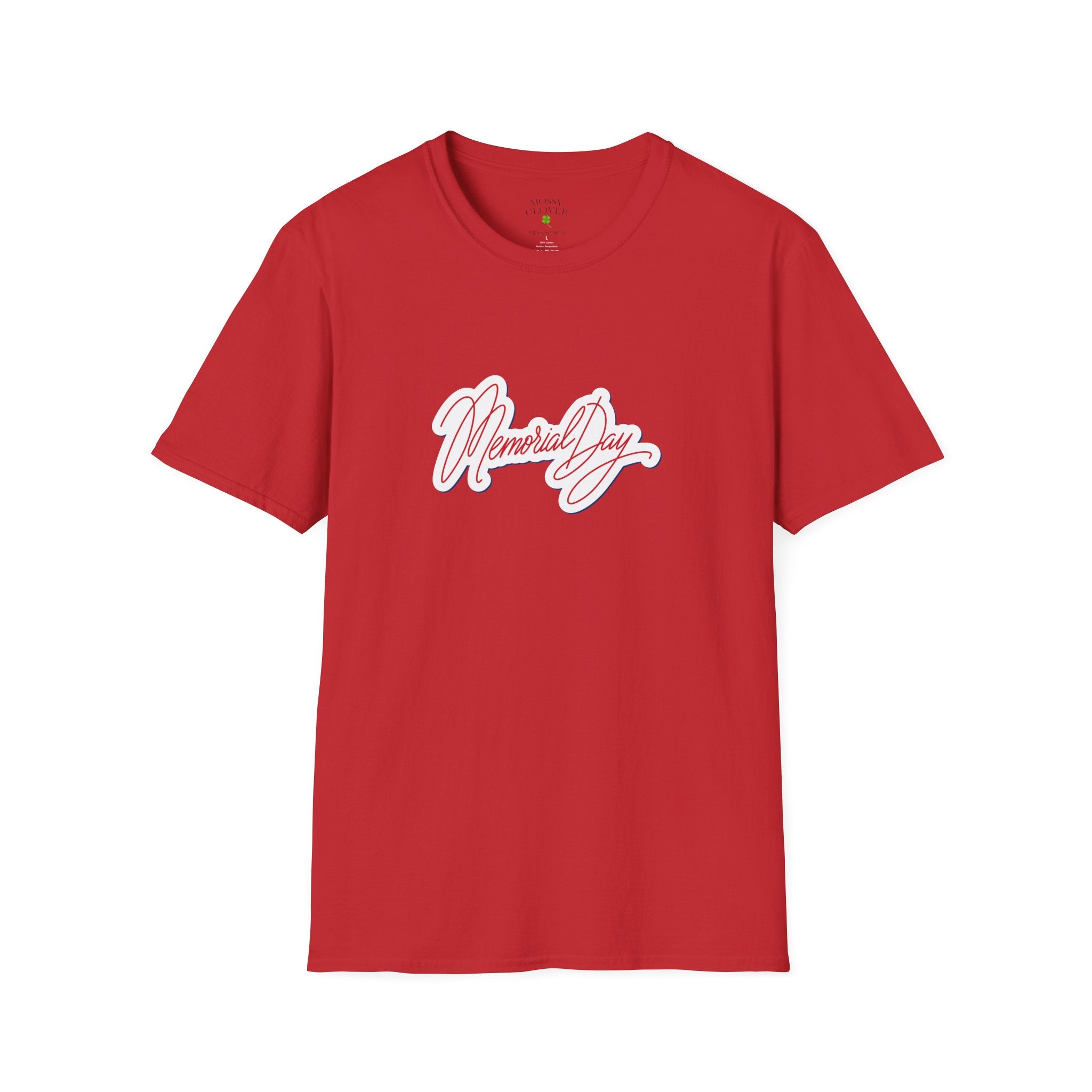 Memorial Day T-Shirt – 'Memorial Day' Script Front & American Flag Back