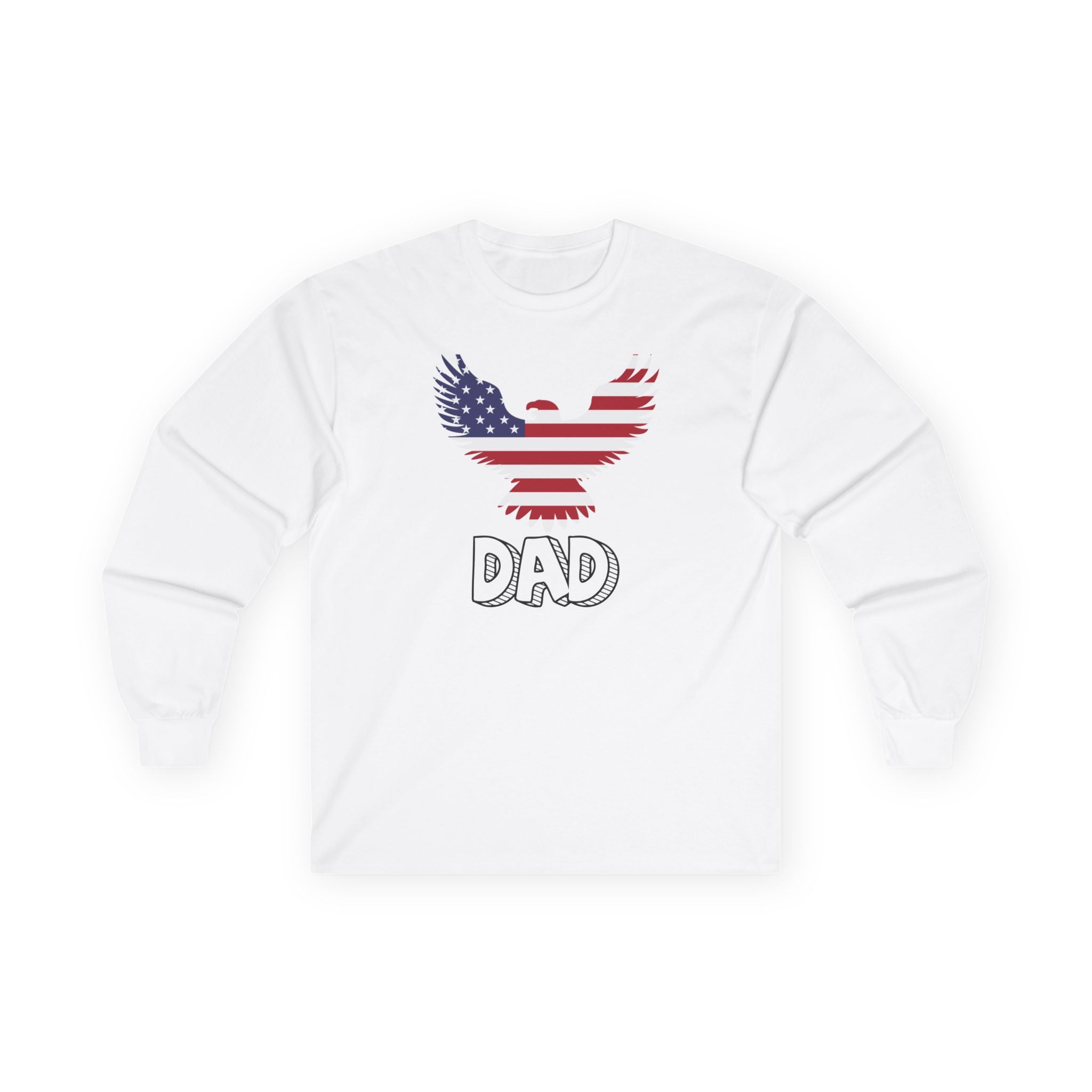Patriotic Eagle Dad Long Sleeve Tee