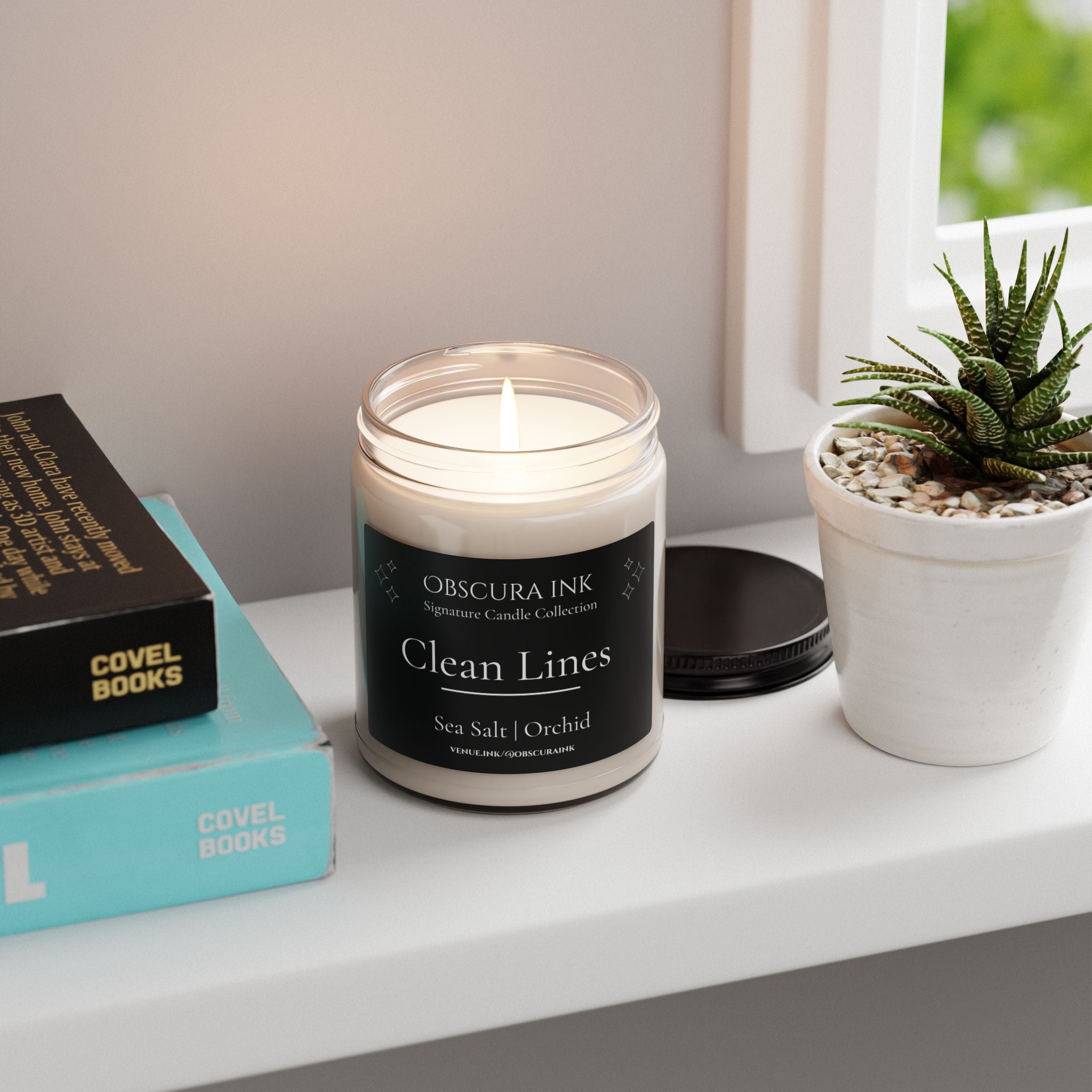 Clean Lines — Obscura Ink Candle — Sea Salt & Orchid