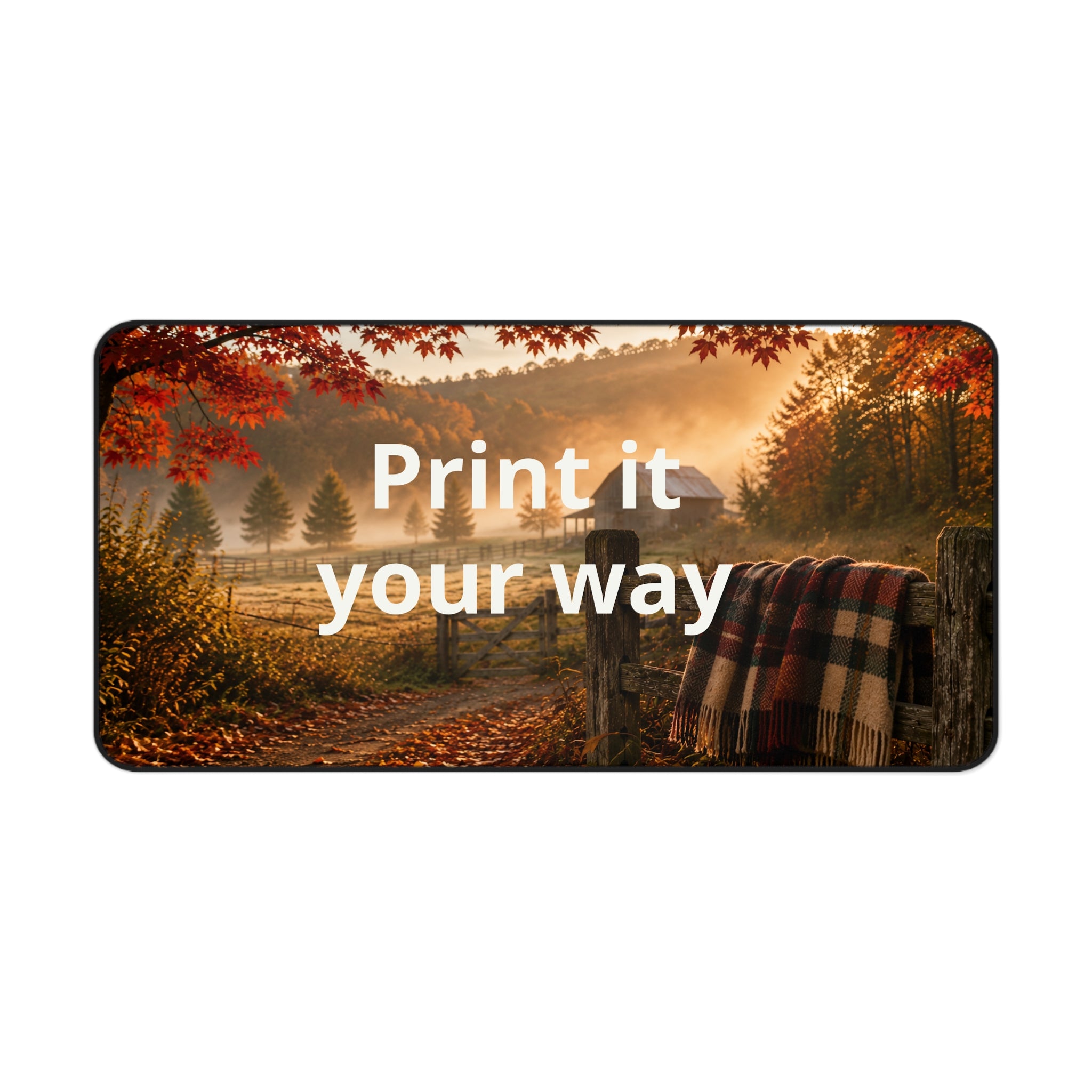 Custom Photo Desk Mat — Personalized Scenic Office Mousepad ("Print it your way")