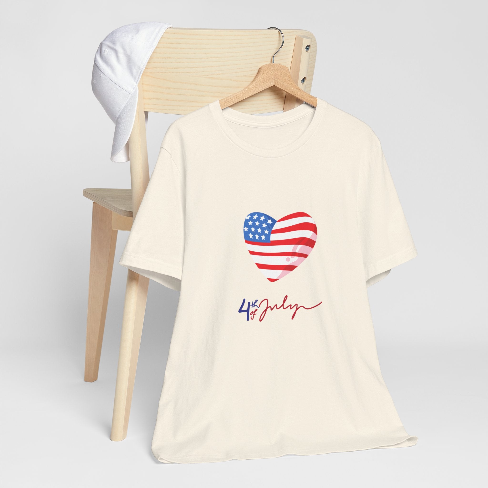 4th of July Heart Flag Tee — American Flag Heart Graphic T-Shirt