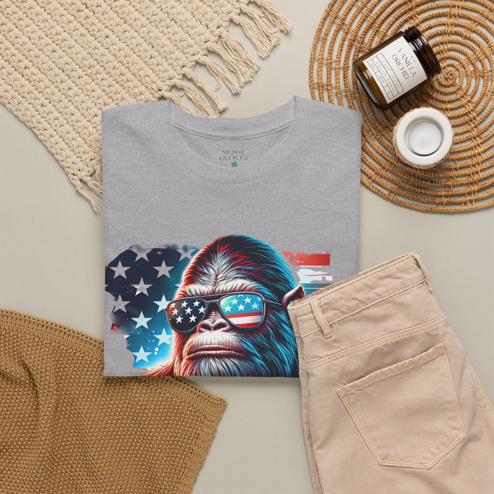 Patriotic Ape Tee — "American Dude" Graphic T-Shirt