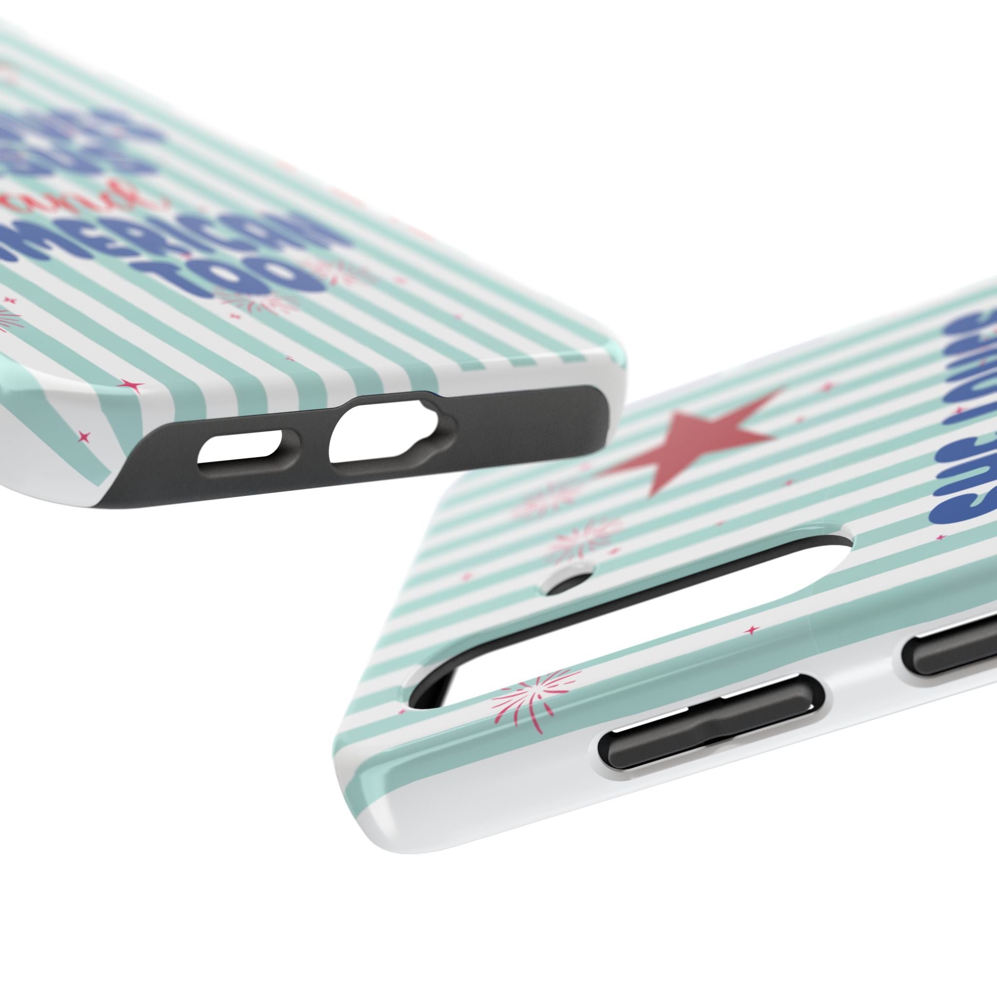 She Loves Jesus and American Too Tough Phone Case — Patriotic Faith iPhone Cover