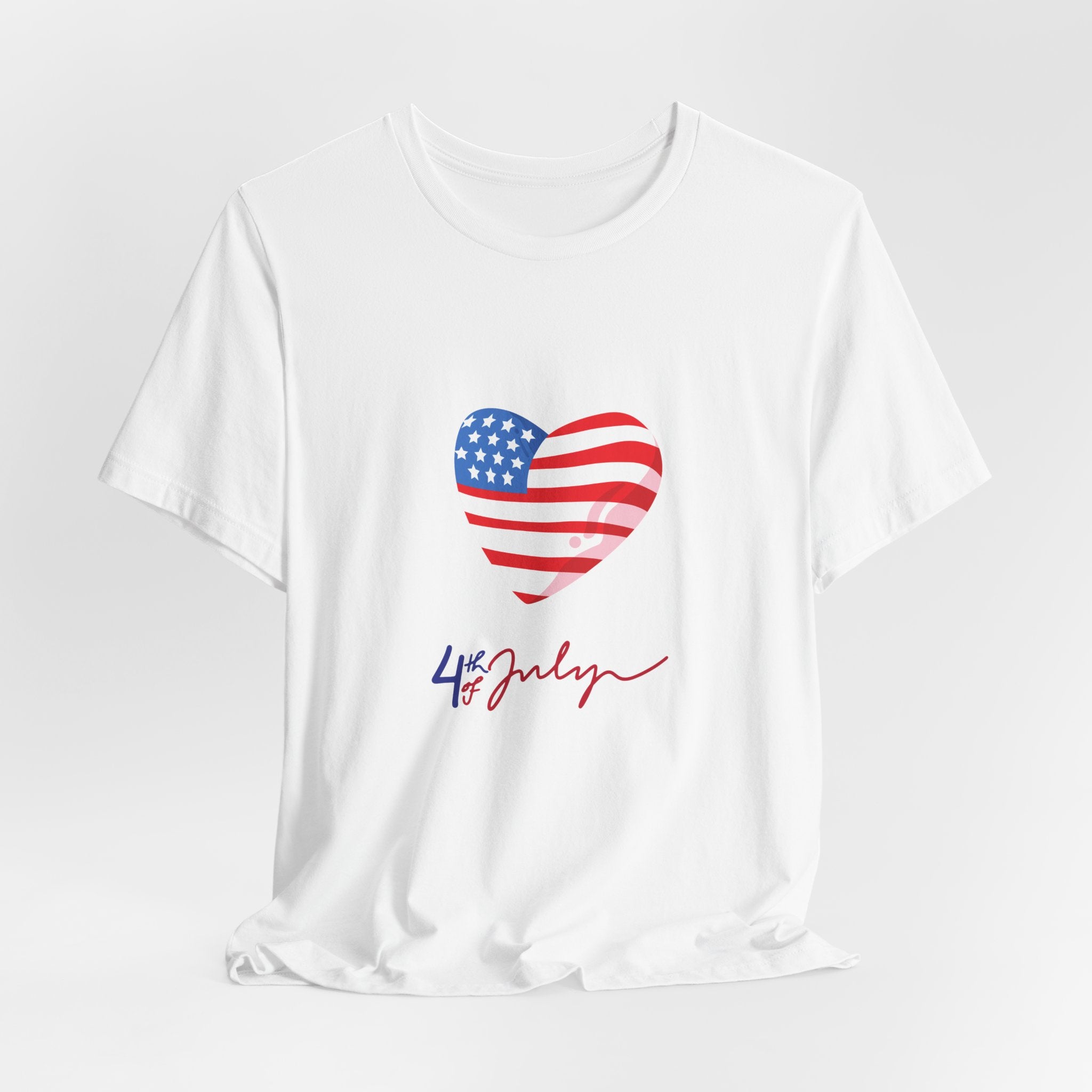 4th of July Heart Flag Tee — American Flag Heart Graphic T-Shirt