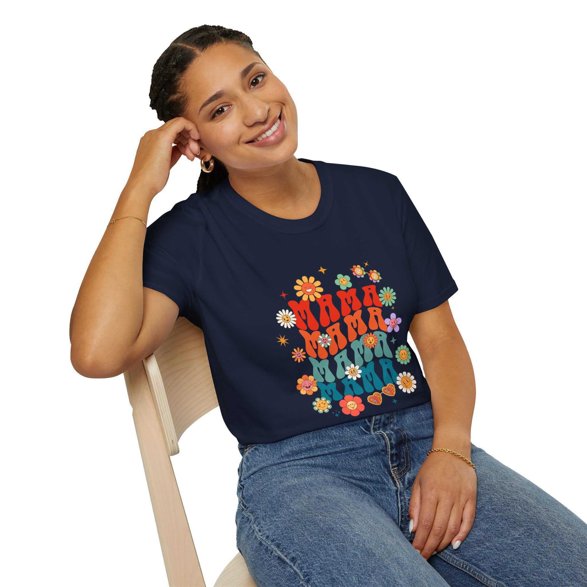 Mama Retro Floral Tee — Vintage 70s-Inspired Mother's Day T-Shirt