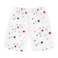 Patriotic Red White & Blue Star Swim Shorts — Men's Board Shorts for 4th of July
