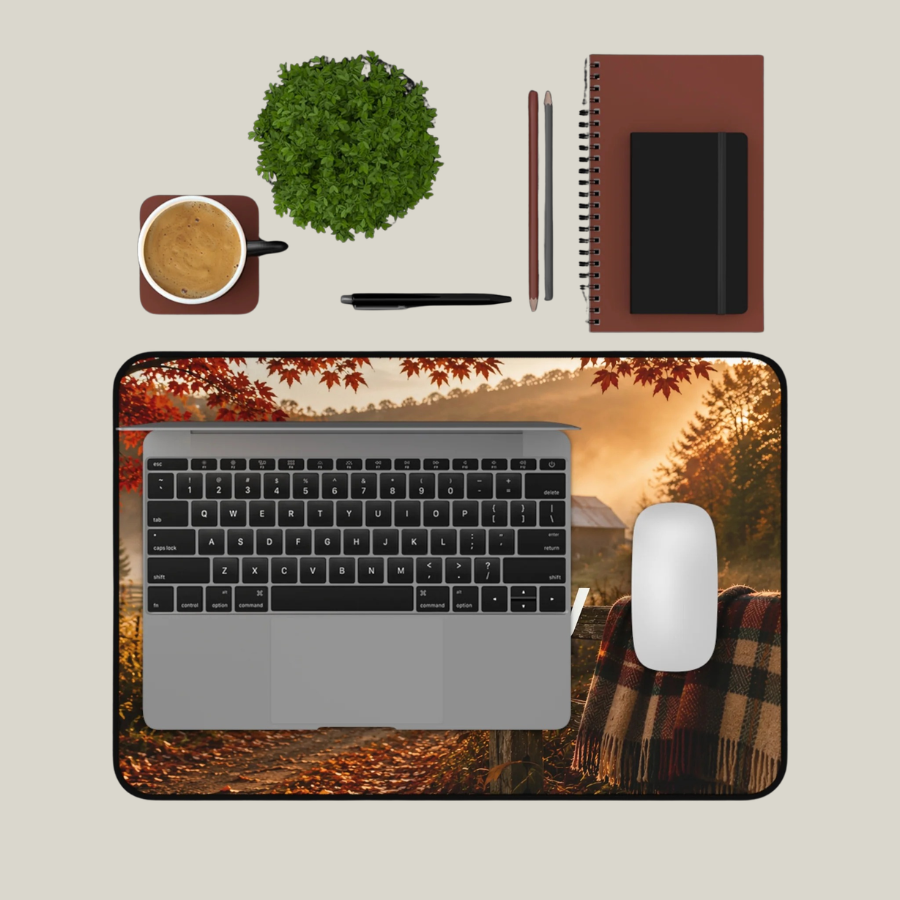 Custom Photo Desk Mat — Personalized Scenic Office Mousepad ("Print it your way")