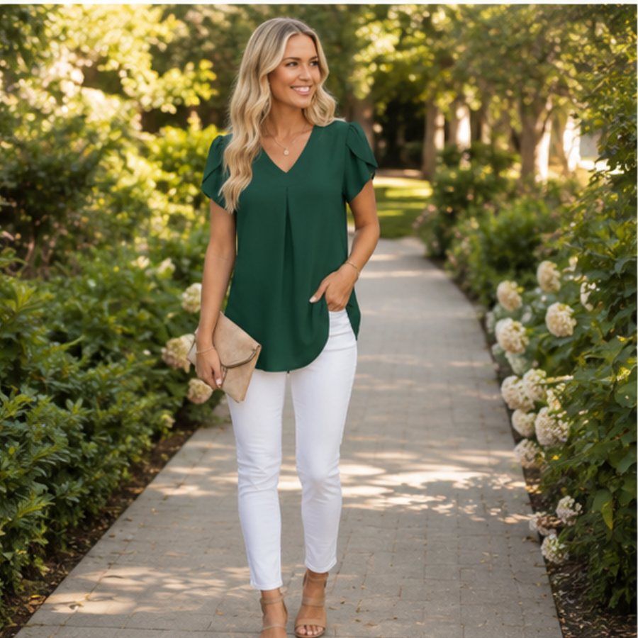 The Meadow Breeze Pleated Top For Women