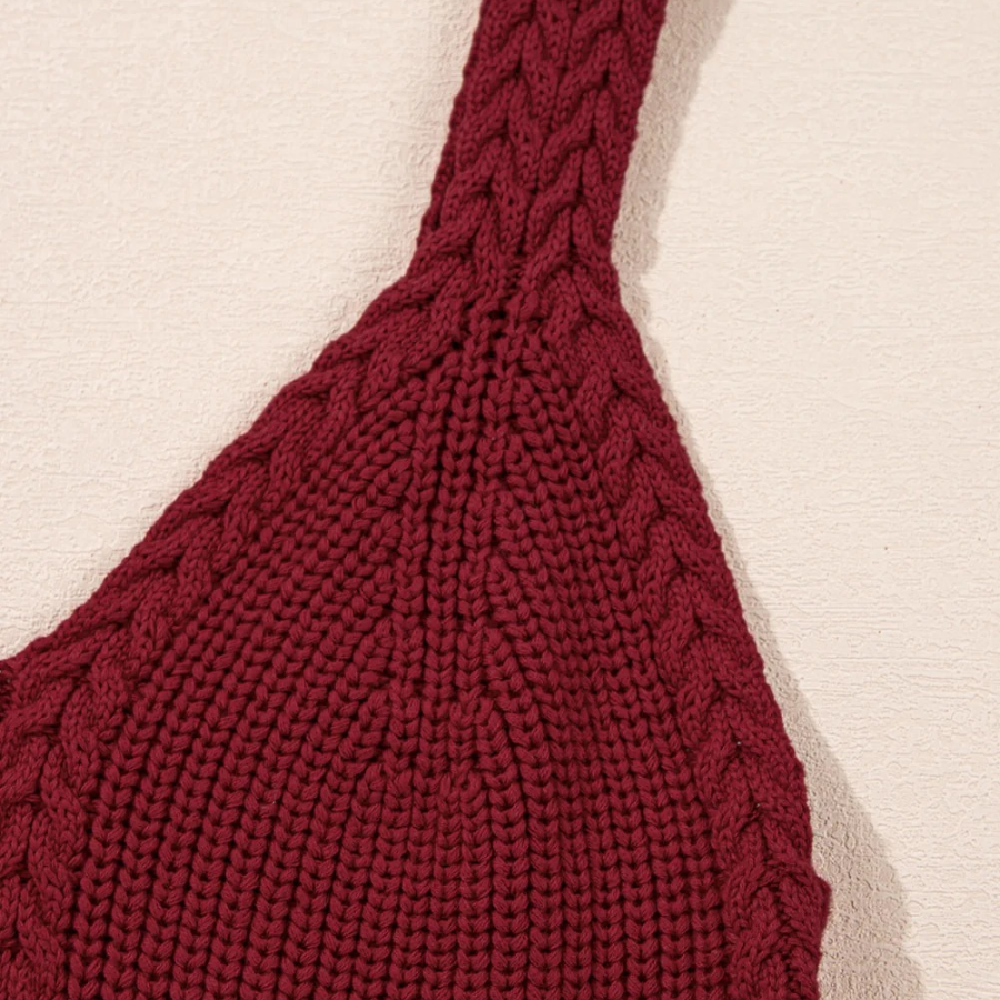 The Burgundy Ridge Sweater Vest for Women