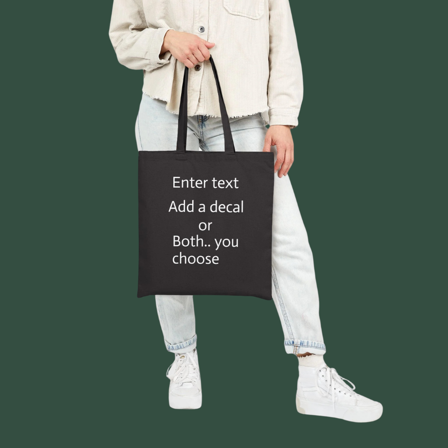 Canvas Tote Bag — Customizable Natural Cotton Tote (Add Text or Decal)