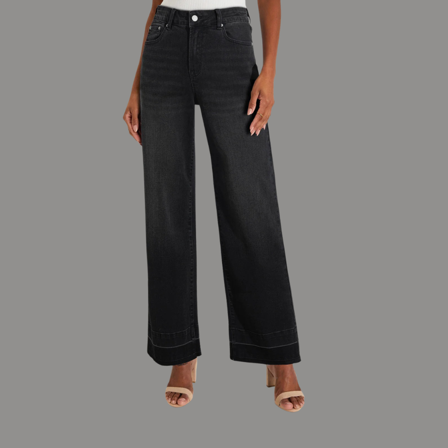 Denim Raw Hem Straight Leg Jeans