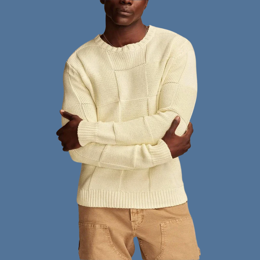 The Aspen Plaid Knit Pullover Sweater For Men
