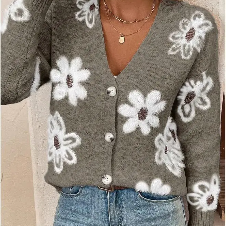 The Daisy Meadow Button Up Cardigan For Women