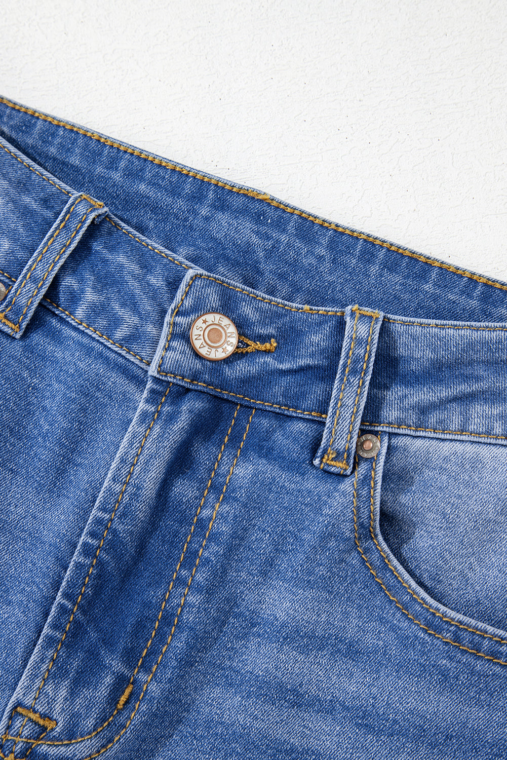 Ridgeway Raw Hem Jeans — High-Rise Straight Leg Denim