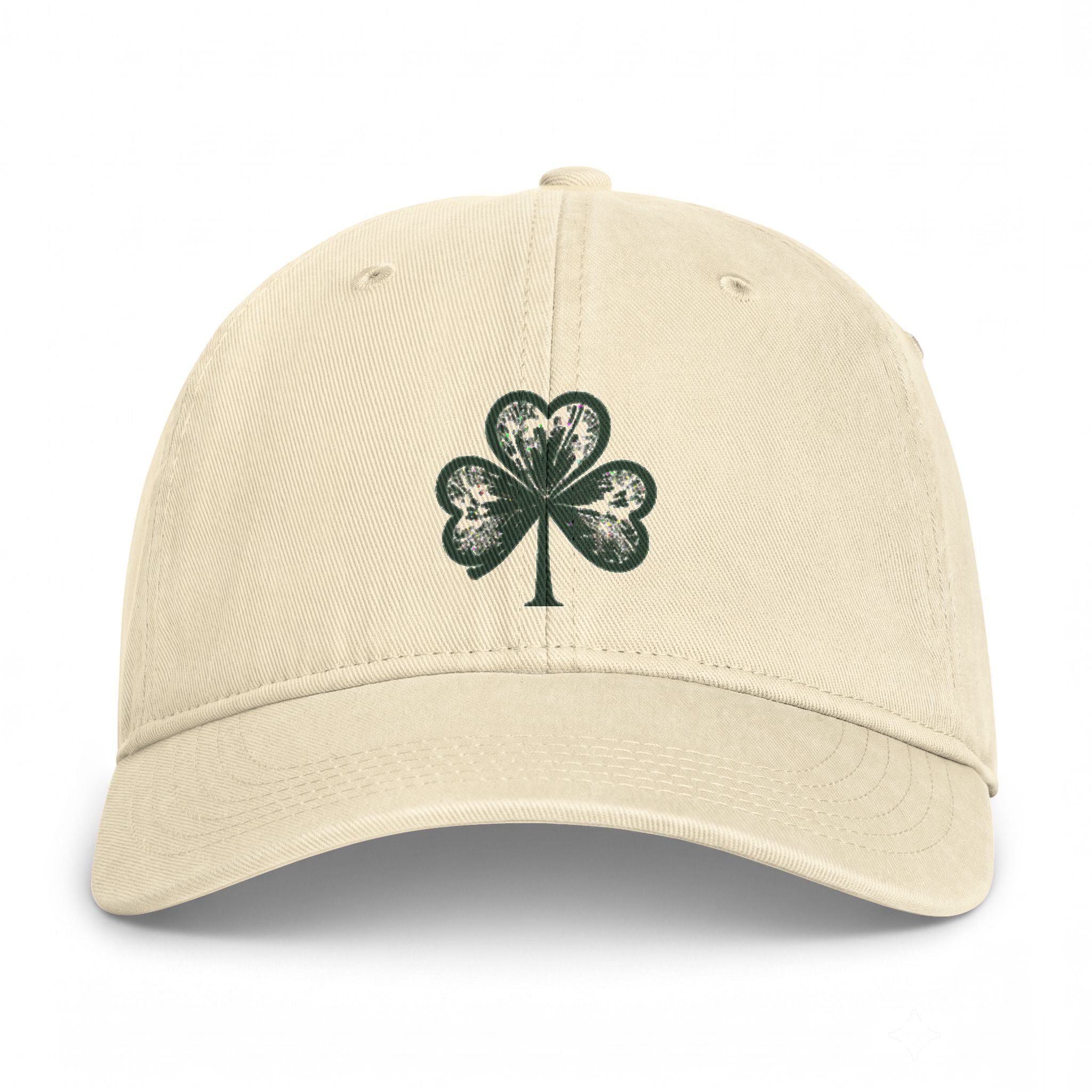 Washed Dad Cap — Vintage Shamrock Embroidered Baseball Hat