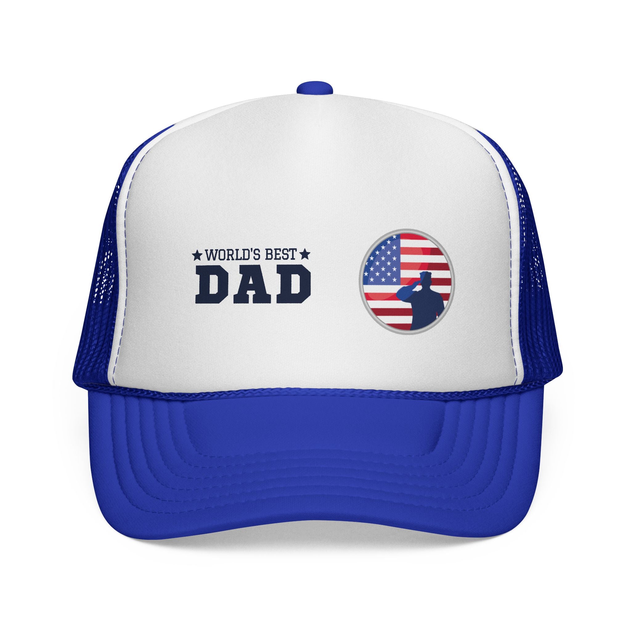 World's Best Dad Trucker Cap — Patriotic American Flag Father’s Day Hat