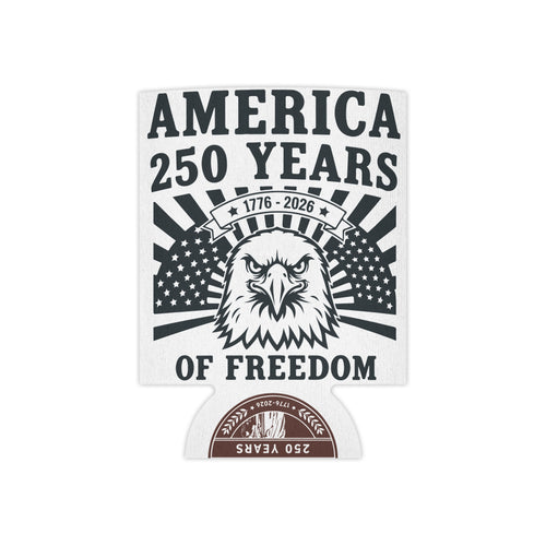 250 Years of Freedom Can Cooler – America 1776–2026 Eagle Flag Stubby Cooler