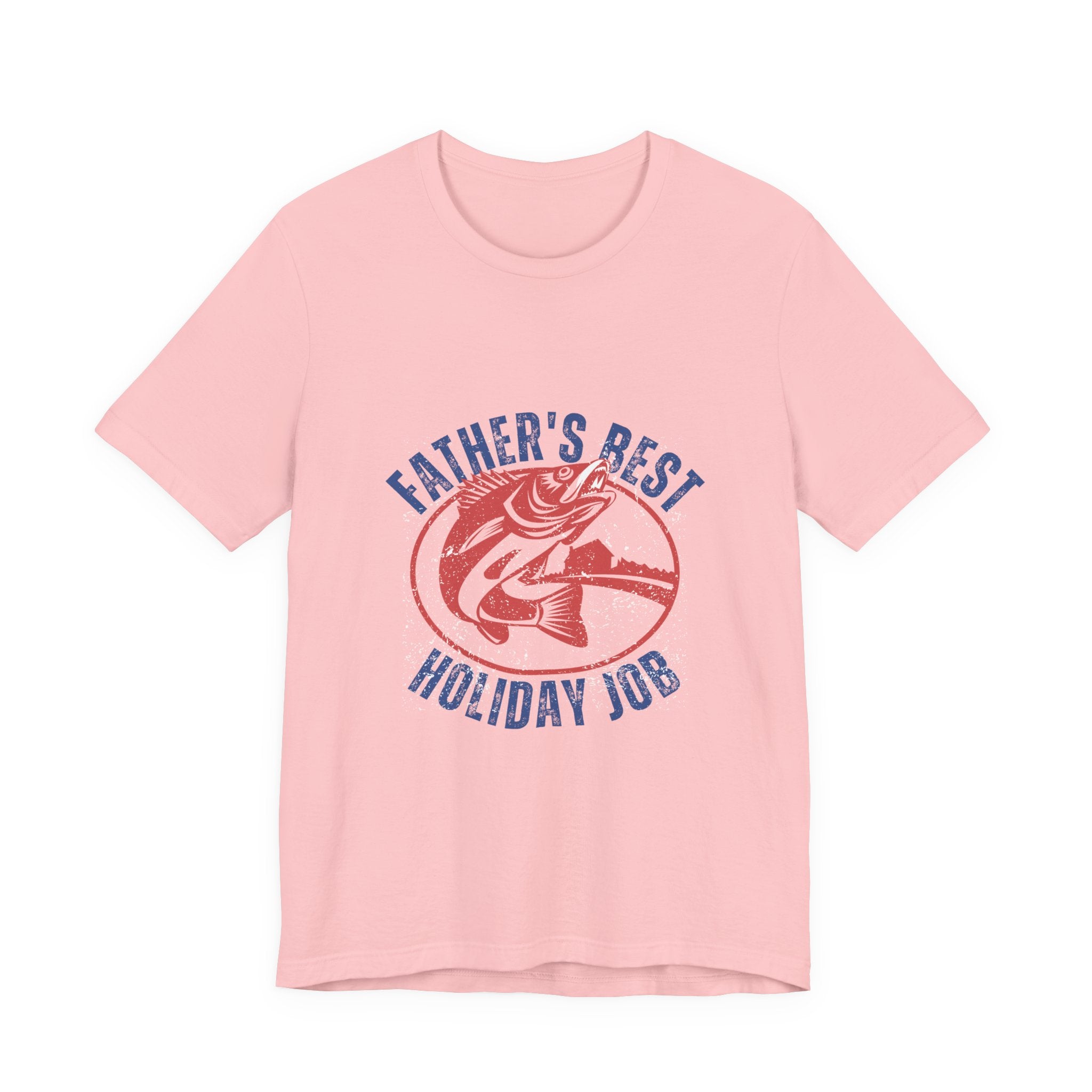 Father's Best Holiday Job T-Shirt — Vintage Fishing Dad Christmas Tee