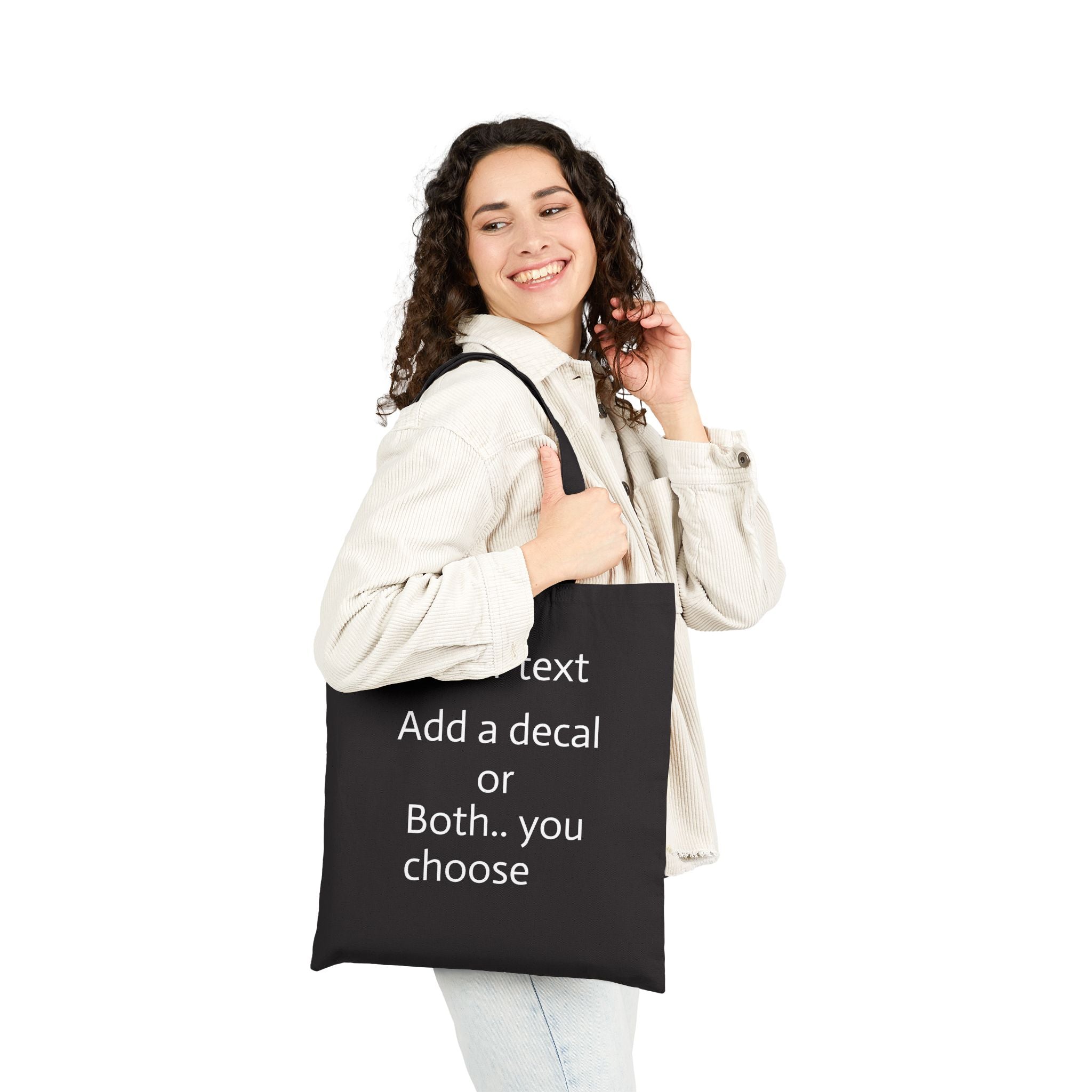 Canvas Tote Bag — Customizable Natural Cotton Tote (Add Text or Decal)