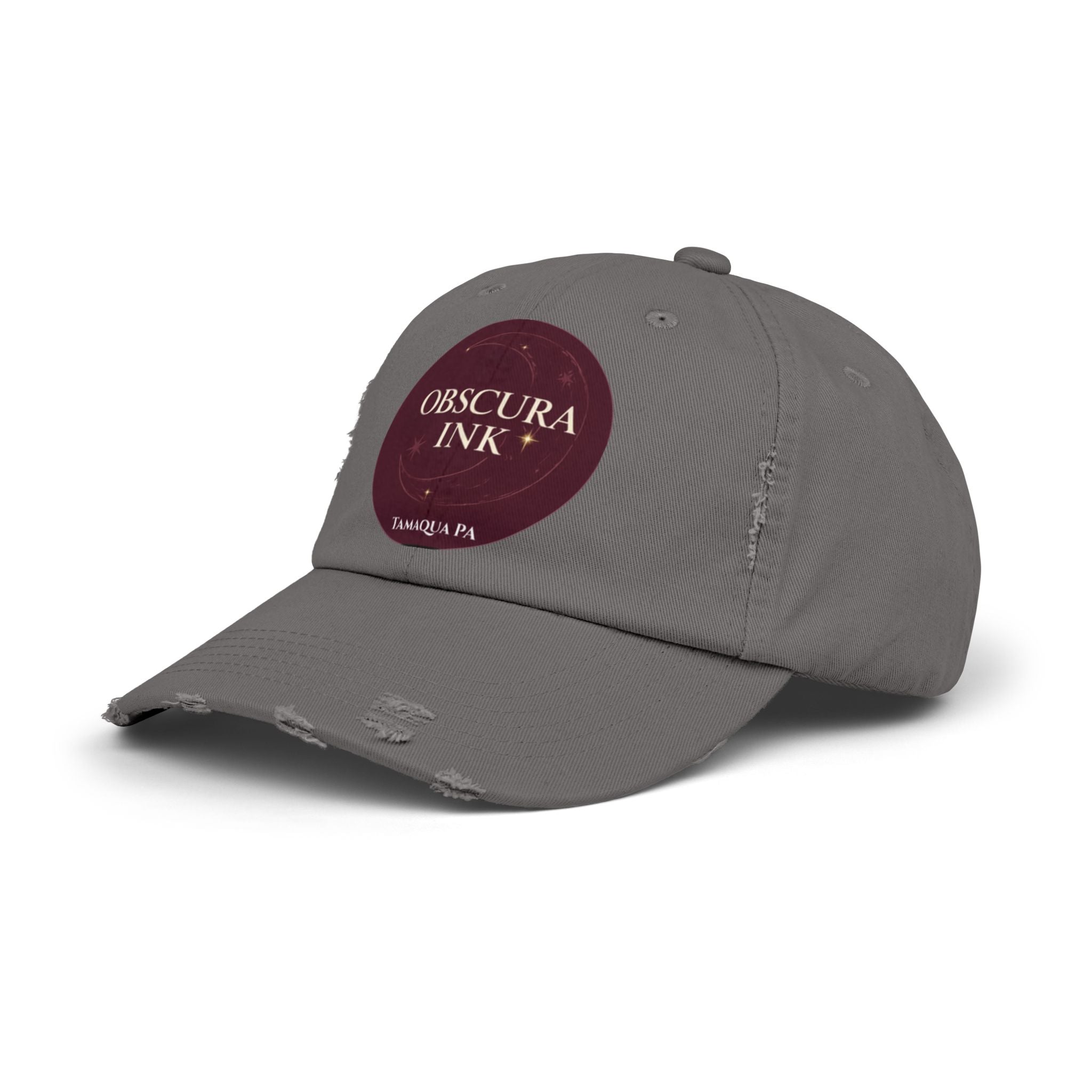 Moon Logo — Obscura Ink Distressed Baseball Cap