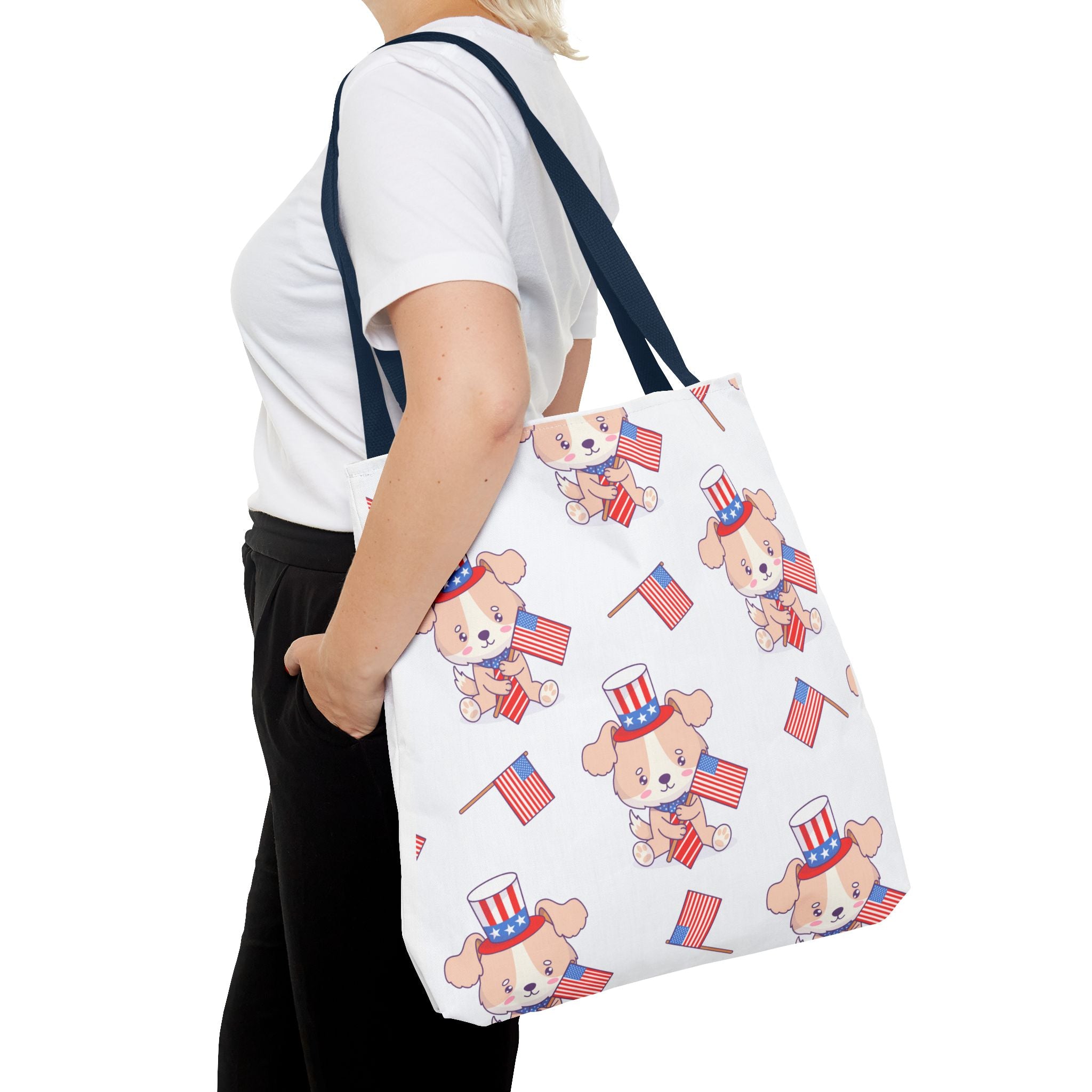 Patriotic Tote Bag - American Flag Eagle Design | Proud Made in America Tote