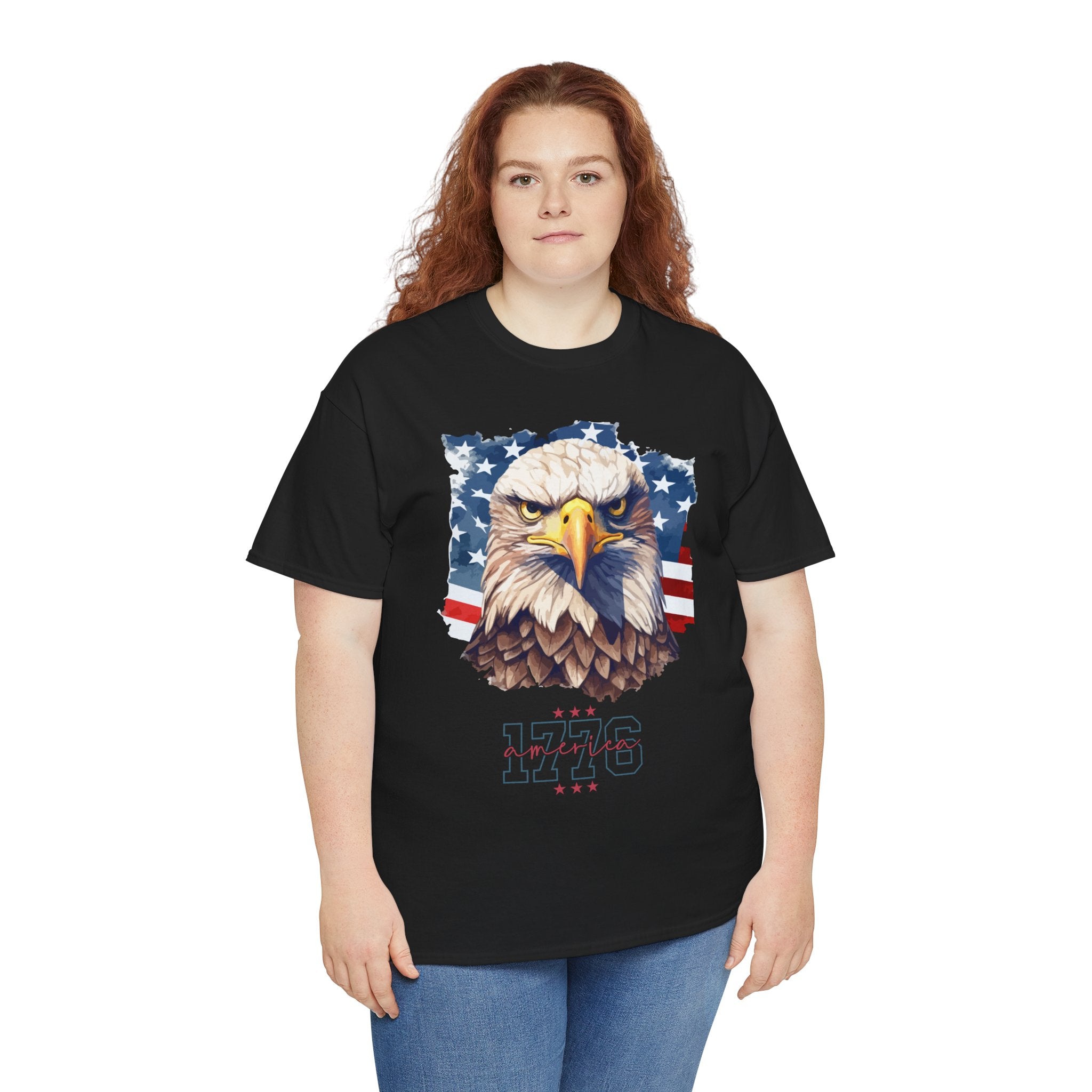 Patriotic Eagle T-Shirt - '1776' American Flag Graphic Tee