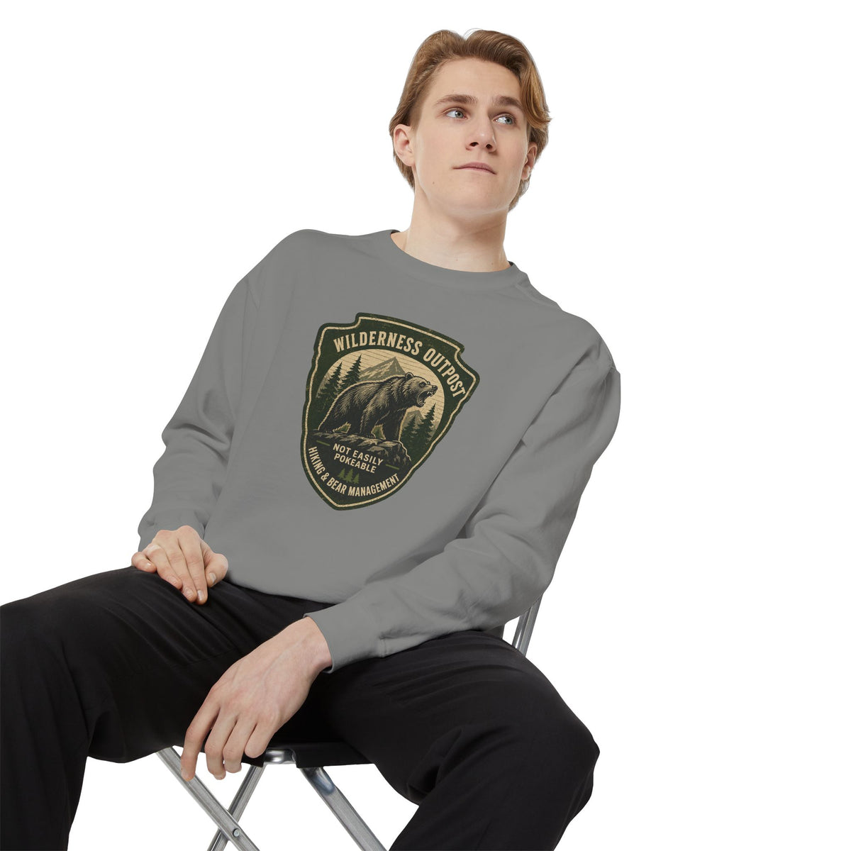 Wilderness Outfitters Bear Patch Sweatshirt — Outdoor Camping Crewneck