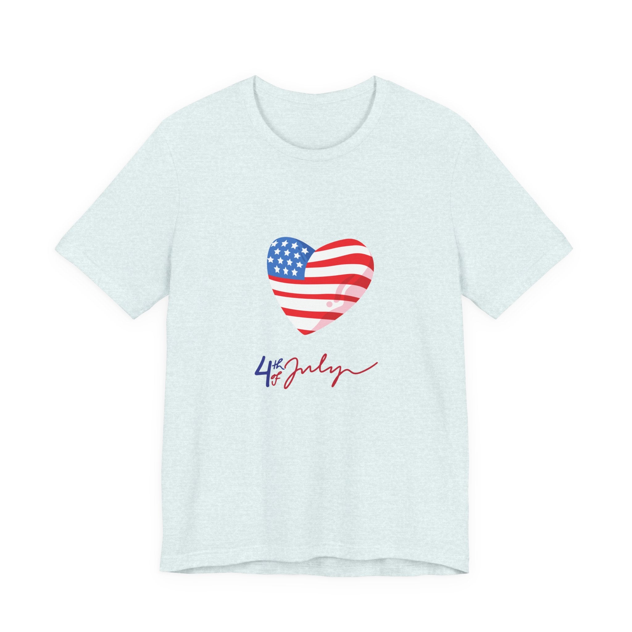 4th of July Heart Flag Tee — American Flag Heart Graphic T-Shirt