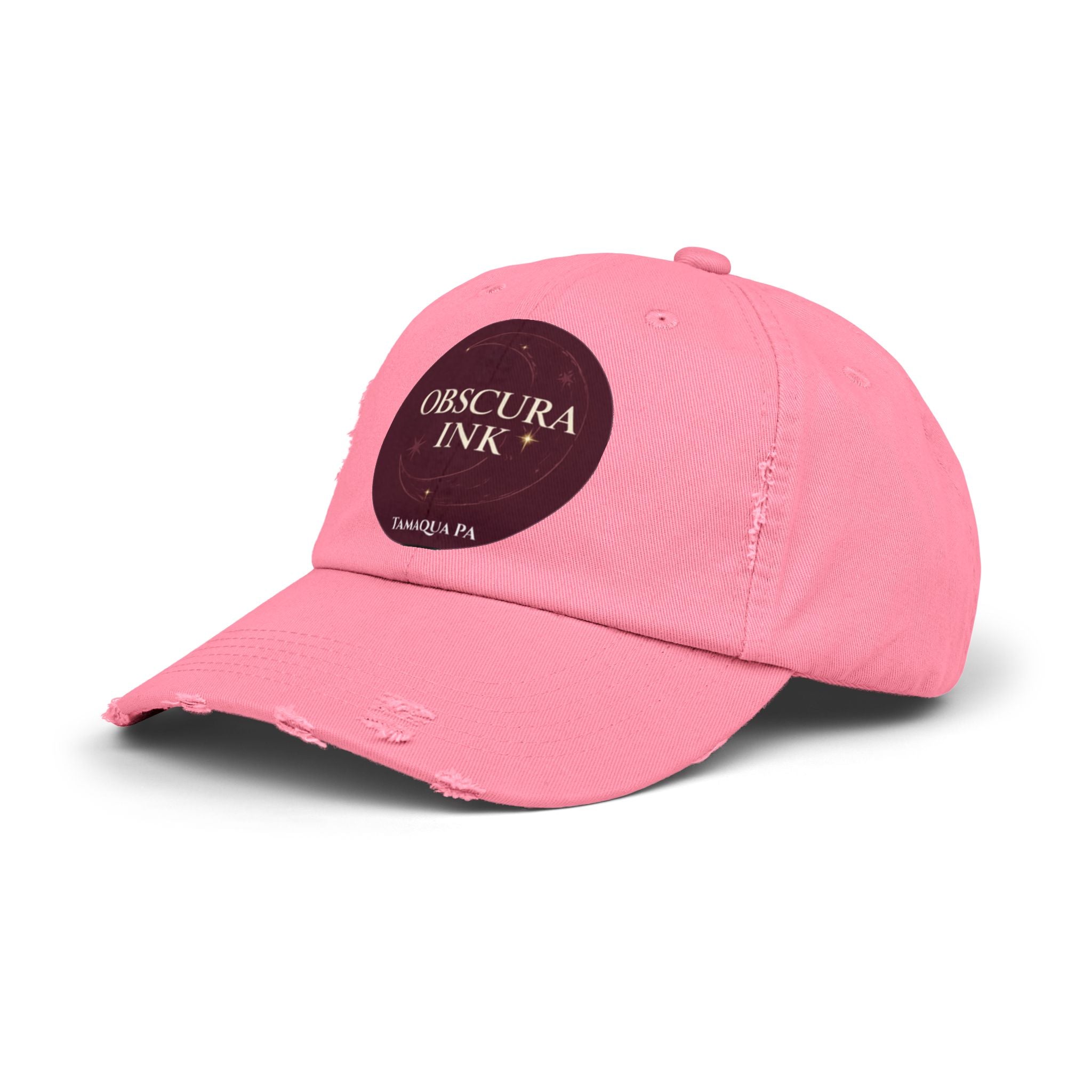 Moon Logo — Obscura Ink Distressed Baseball Cap