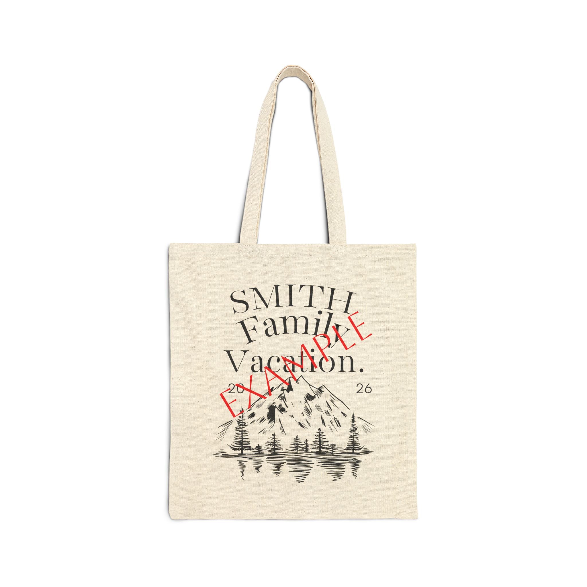 Tote Bag — Personalized Mountain Vacation Canvas Tote (Custom Name/Year)