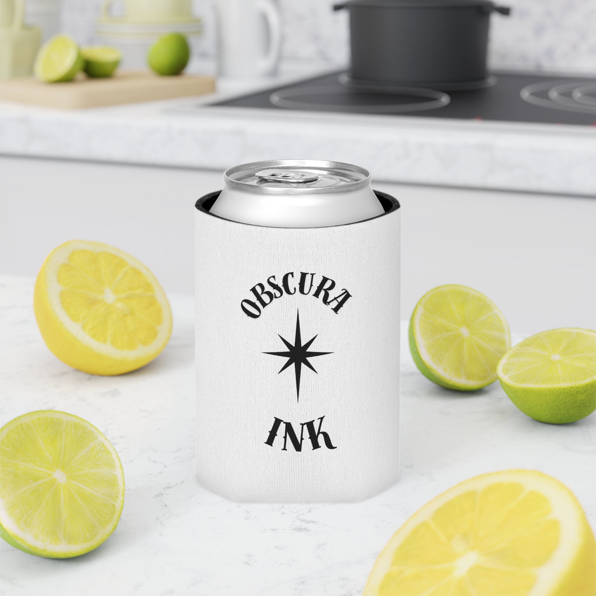 Can Cooler — Obscura Ink Star Logo Beverage Koozie
