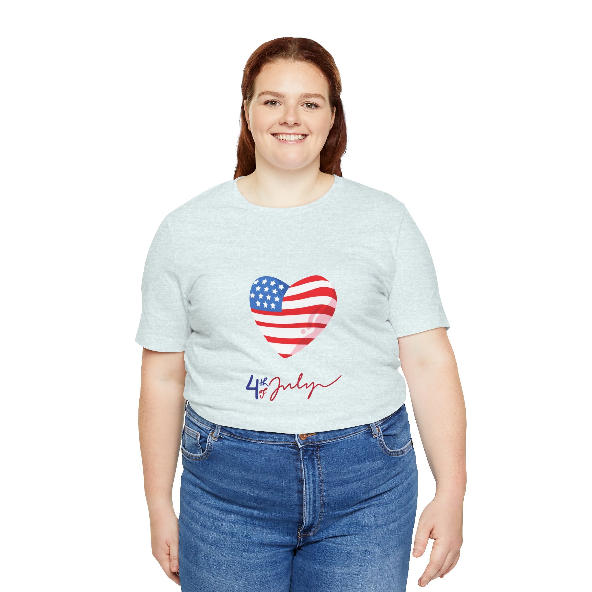 4th of July Heart Flag Tee — American Flag Heart Graphic T-Shirt