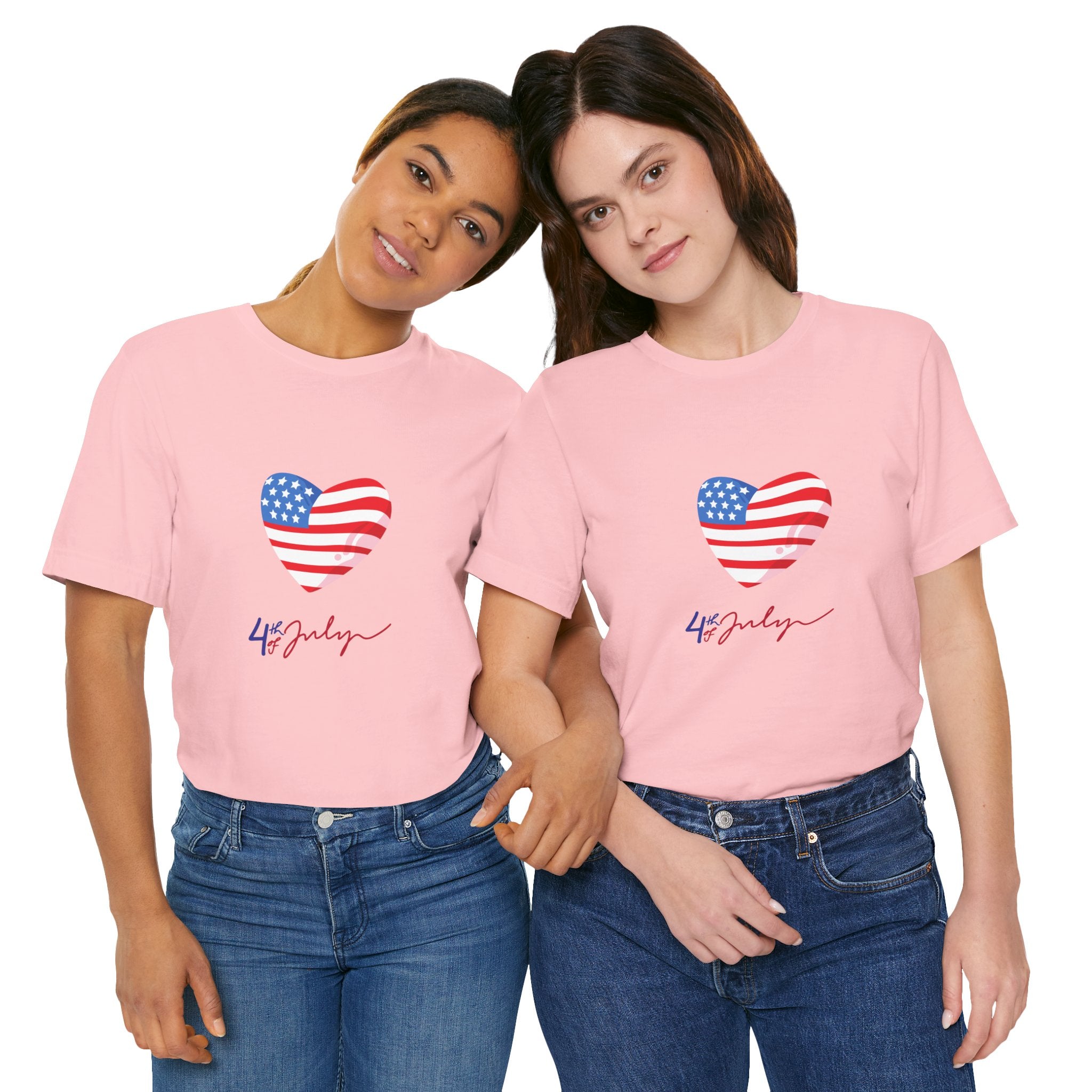 4th of July Heart Flag Tee — American Flag Heart Graphic T-Shirt