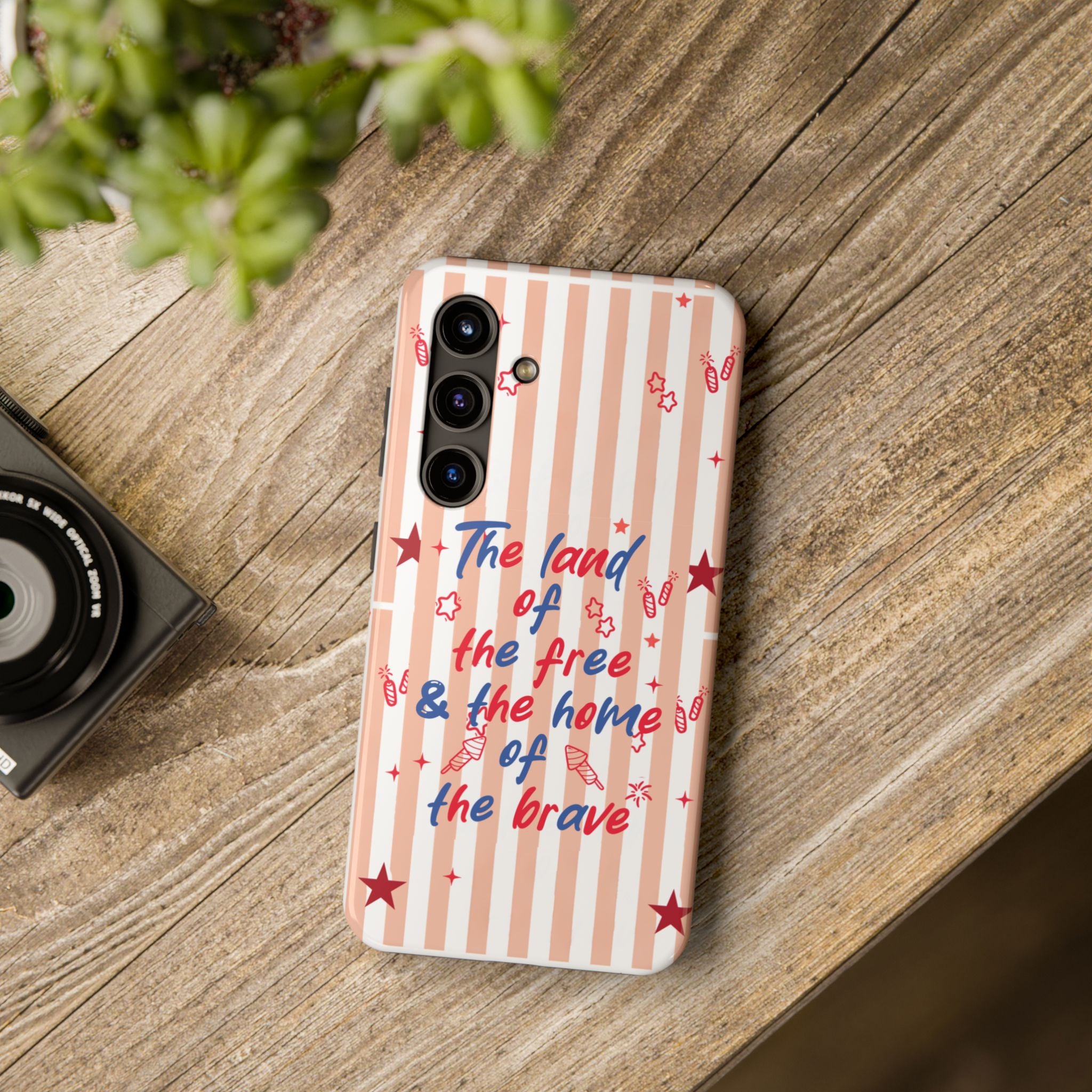 Patriotic Tough Phone Case — “The land of the free & the home of the brave”