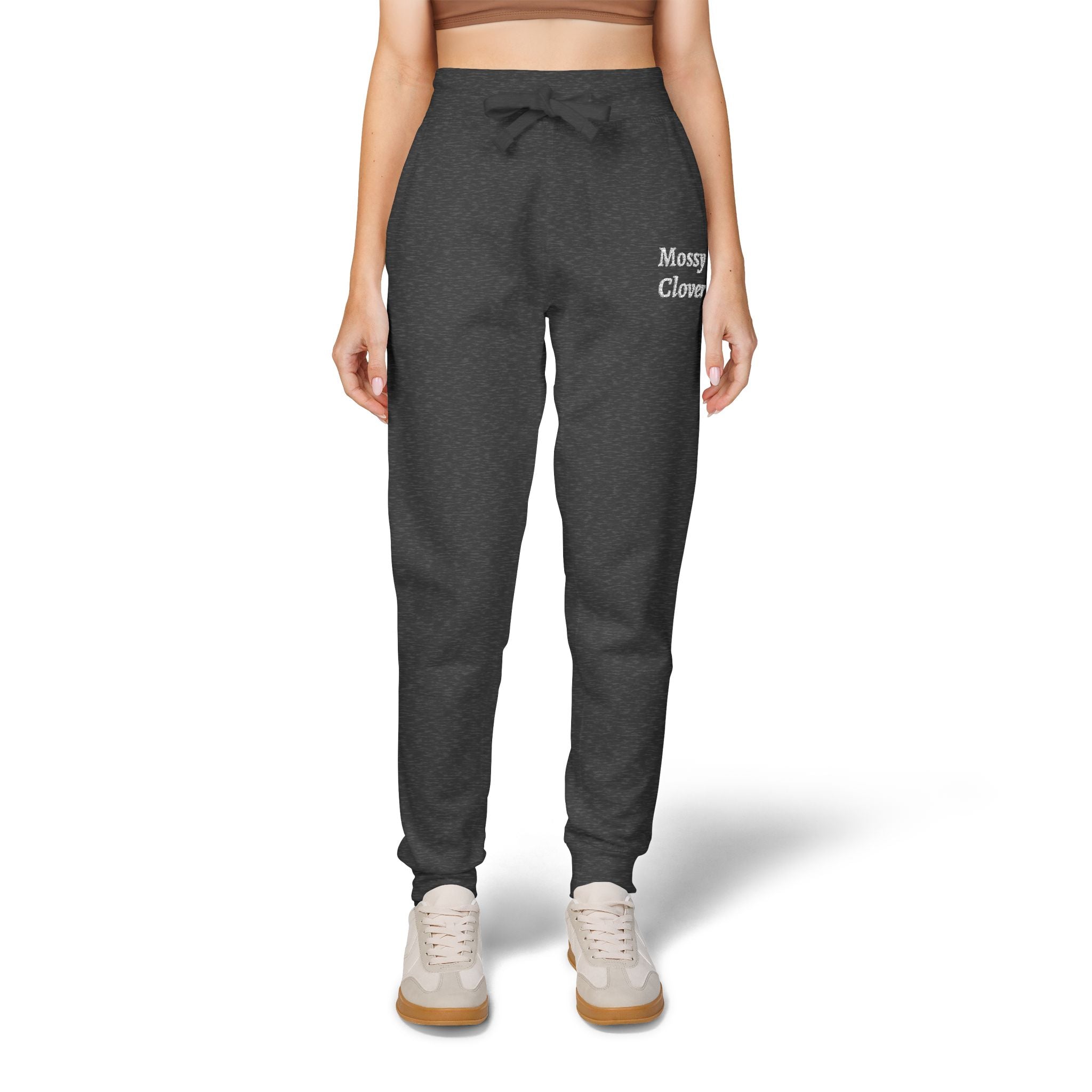 Embroidered 'Mossy Clover'  Fleece Sweatpants —Joggers