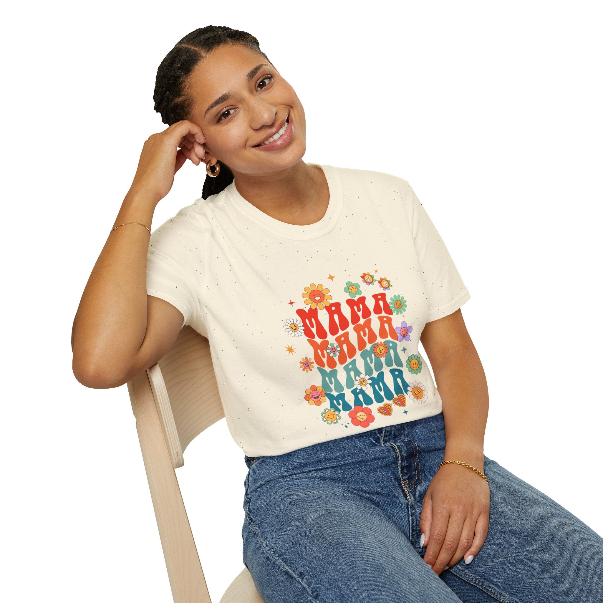 Mama Retro Floral Tee — Vintage 70s-Inspired Mother's Day T-Shirt