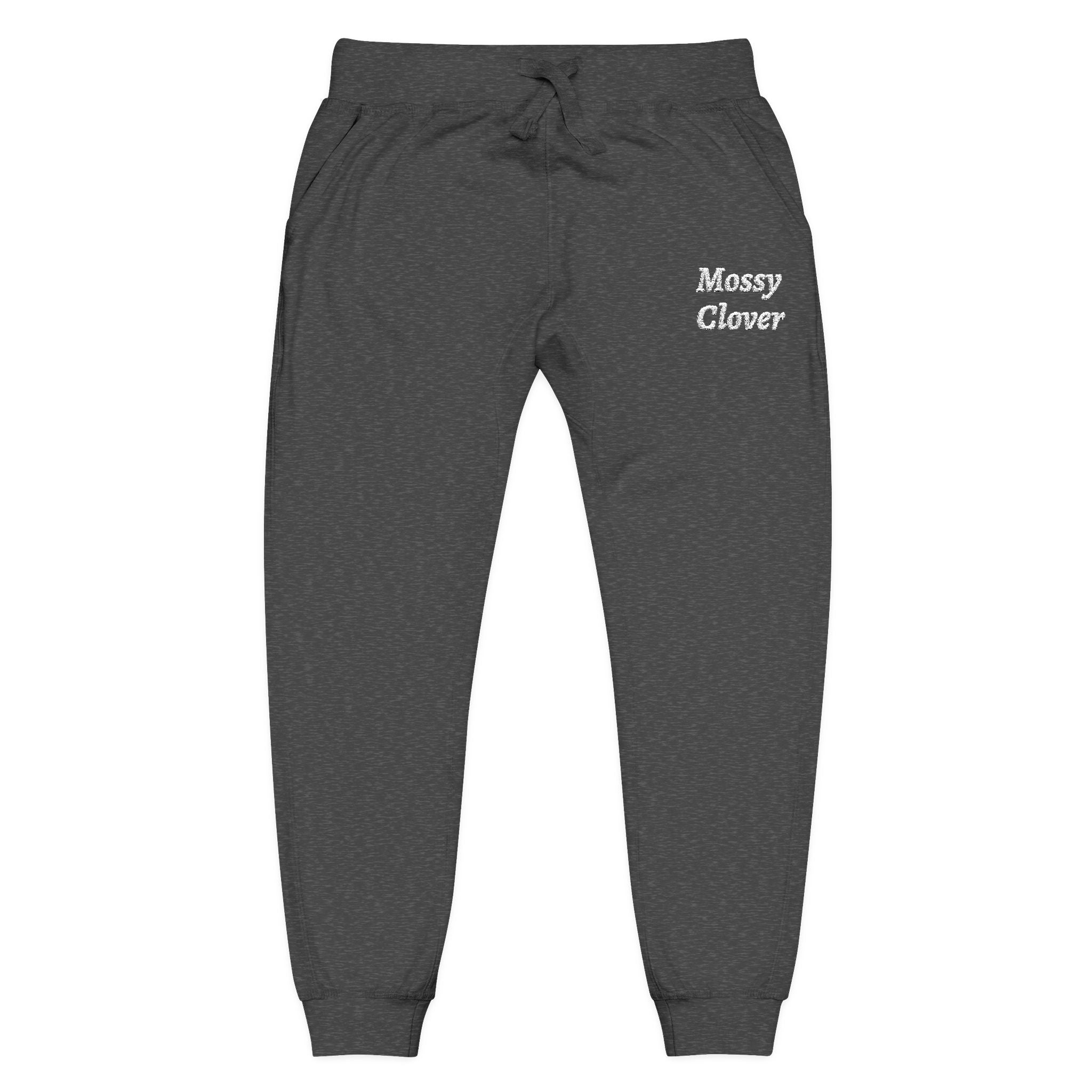 Embroidered 'Mossy Clover'  Fleece Sweatpants —Joggers