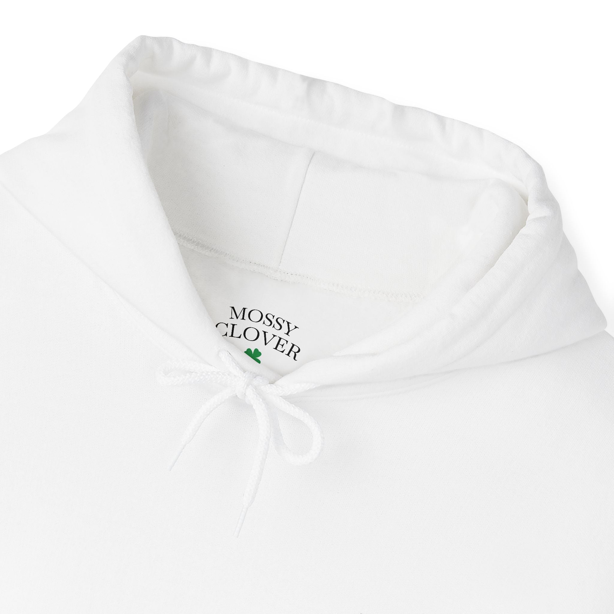 Mossy Clover Hoodie — Embroidered Green Four-Leaf Clover Graphic Pullover