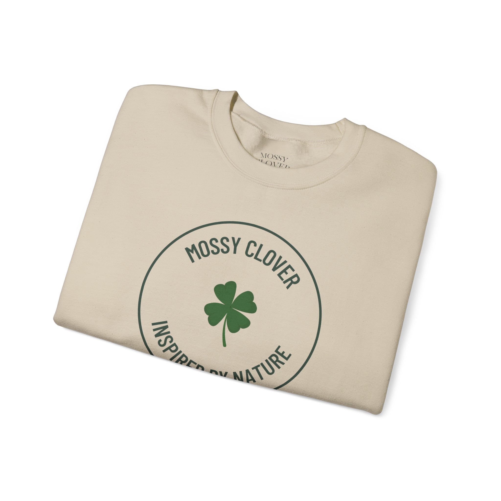 Mossy Clover Crewneck Sweatshirt - "Mossy Clover: Inspired by Nature"  Eco Nature Pullover
