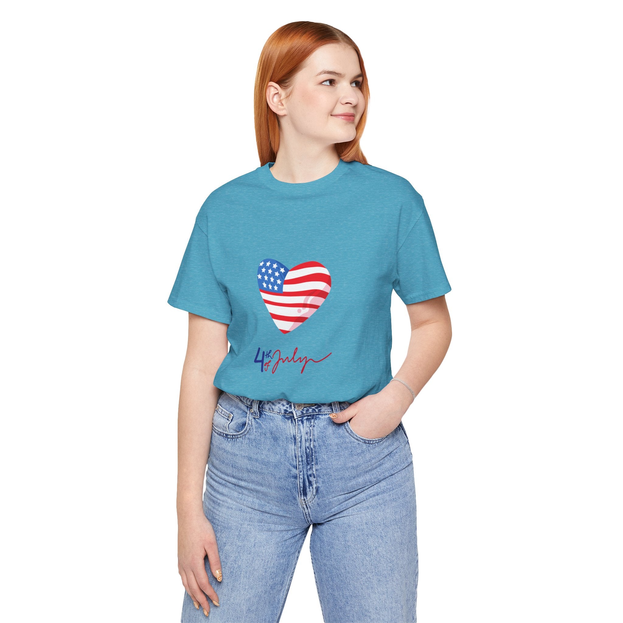 4th of July Heart Flag Tee — American Flag Heart Graphic T-Shirt