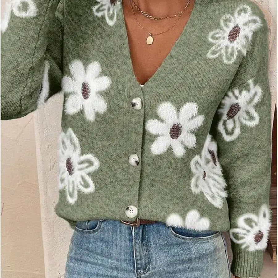 The Daisy Meadow Button Up Cardigan For Women