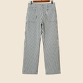 Stripe Denim High Waist Patch Pocket Jeans