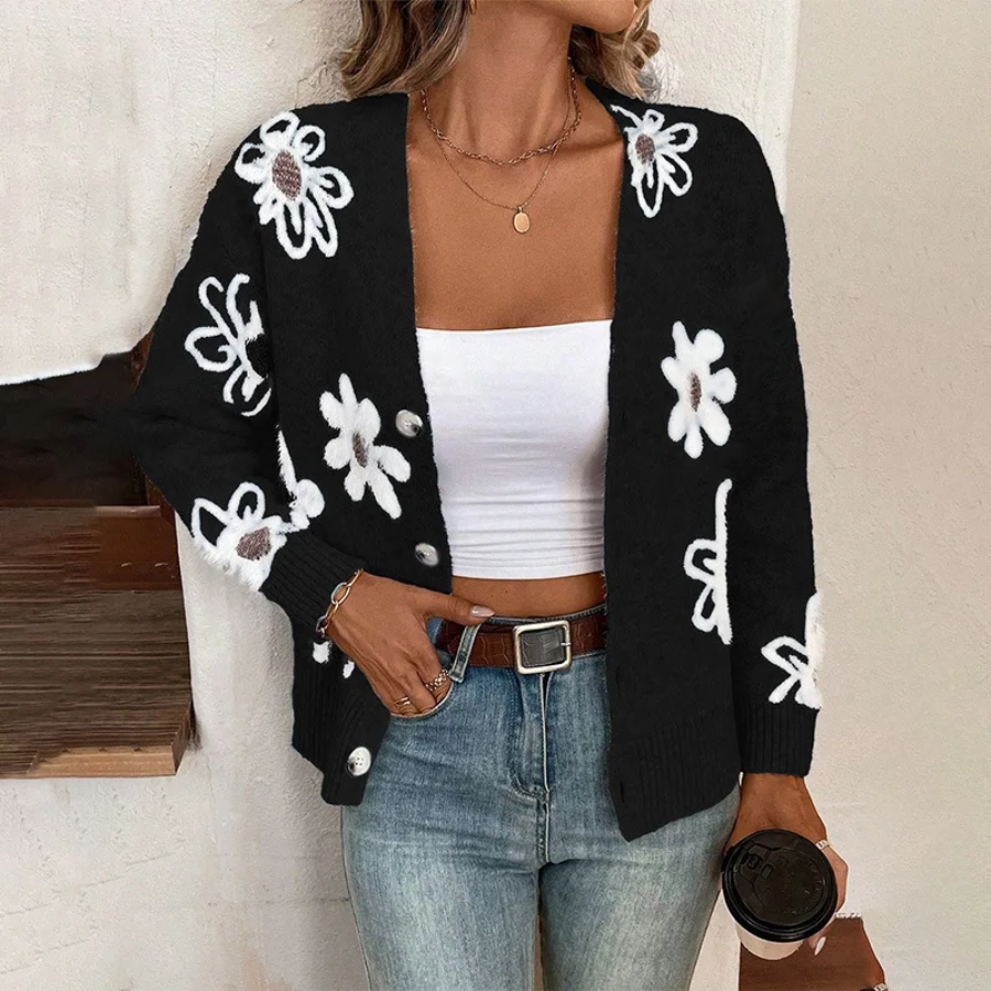 The Daisy Meadow Button Up Cardigan For Women