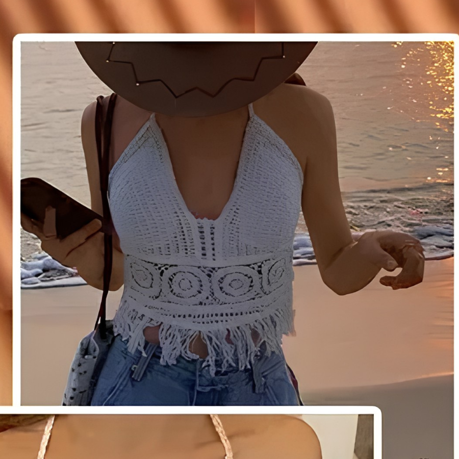 Coastal Breeze Crochet Halter Top