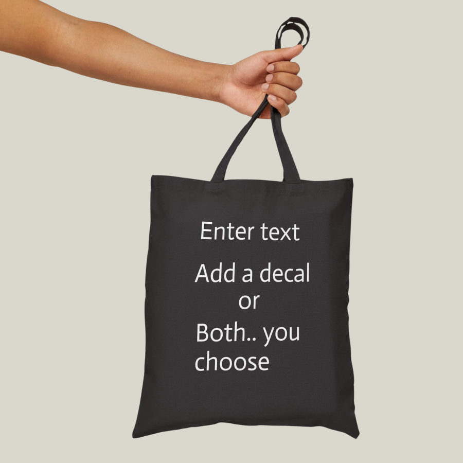 Canvas Tote Bag — Customizable Natural Cotton Tote (Add Text or Decal)