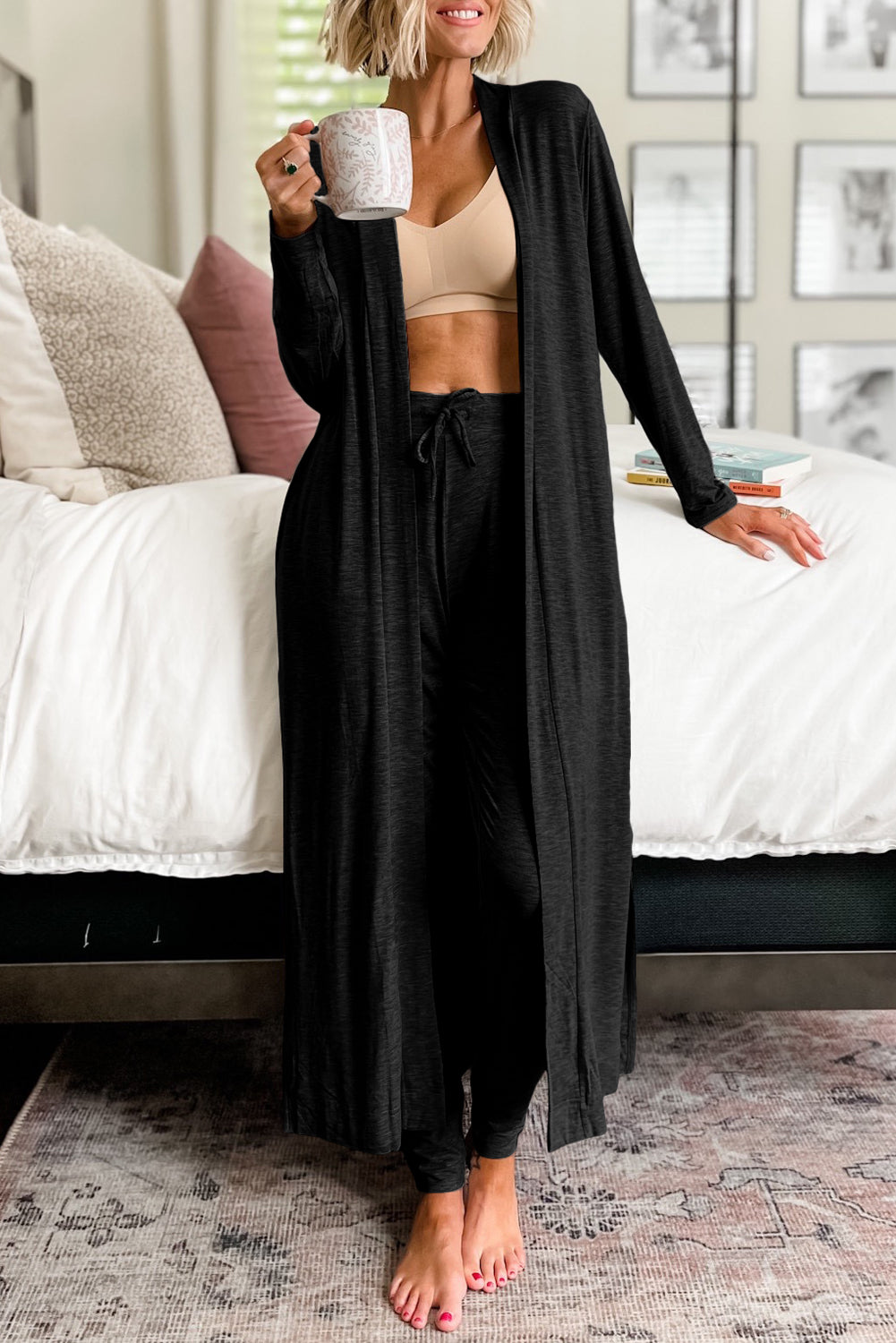 The Sunday Morning Lounge Set - Long Cardigan and Skinny Pants Lounge Set for Women