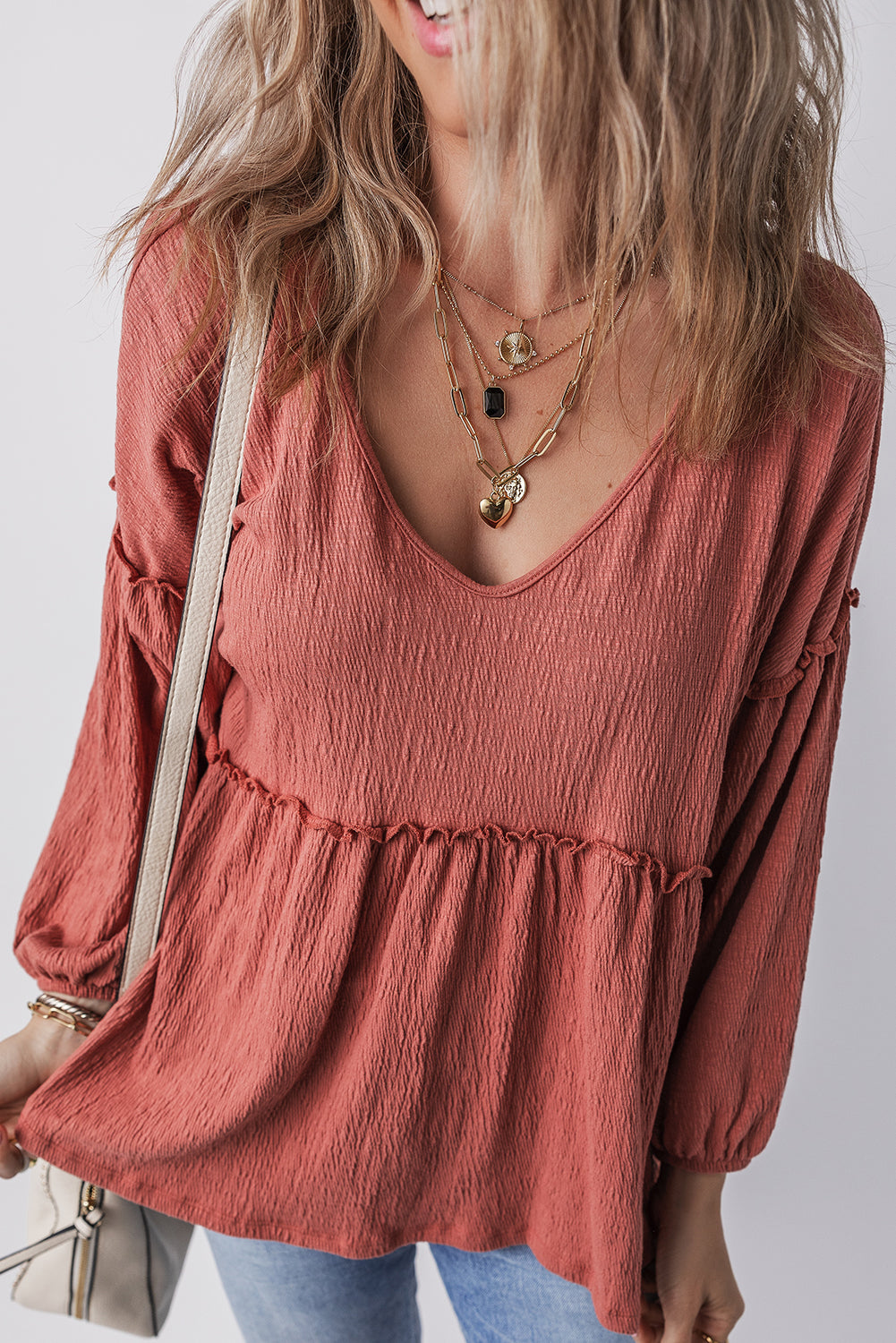 The Crimson Willow Blouse for Women