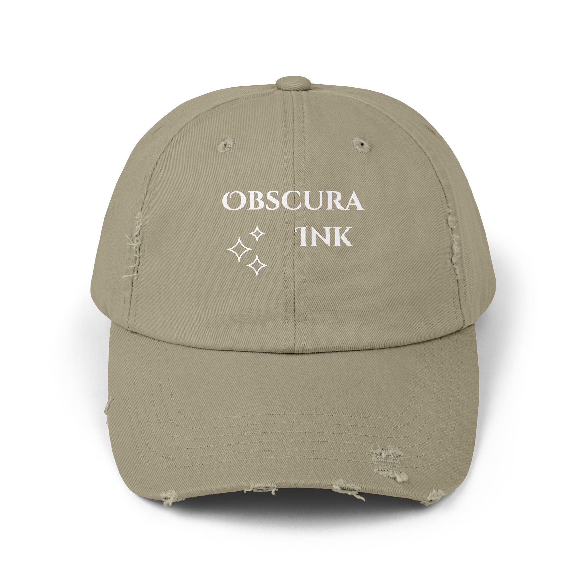 Obscura Ink Distressed Baseball Cap — Name Logo