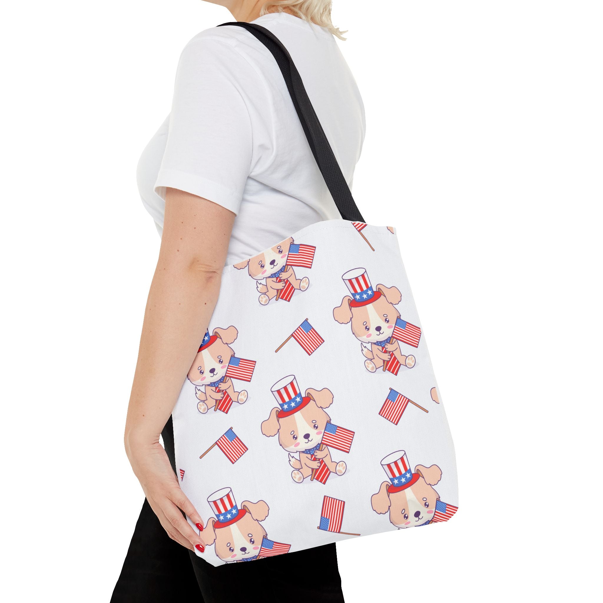 Patriotic Tote Bag - American Flag Eagle Design | Proud Made in America Tote